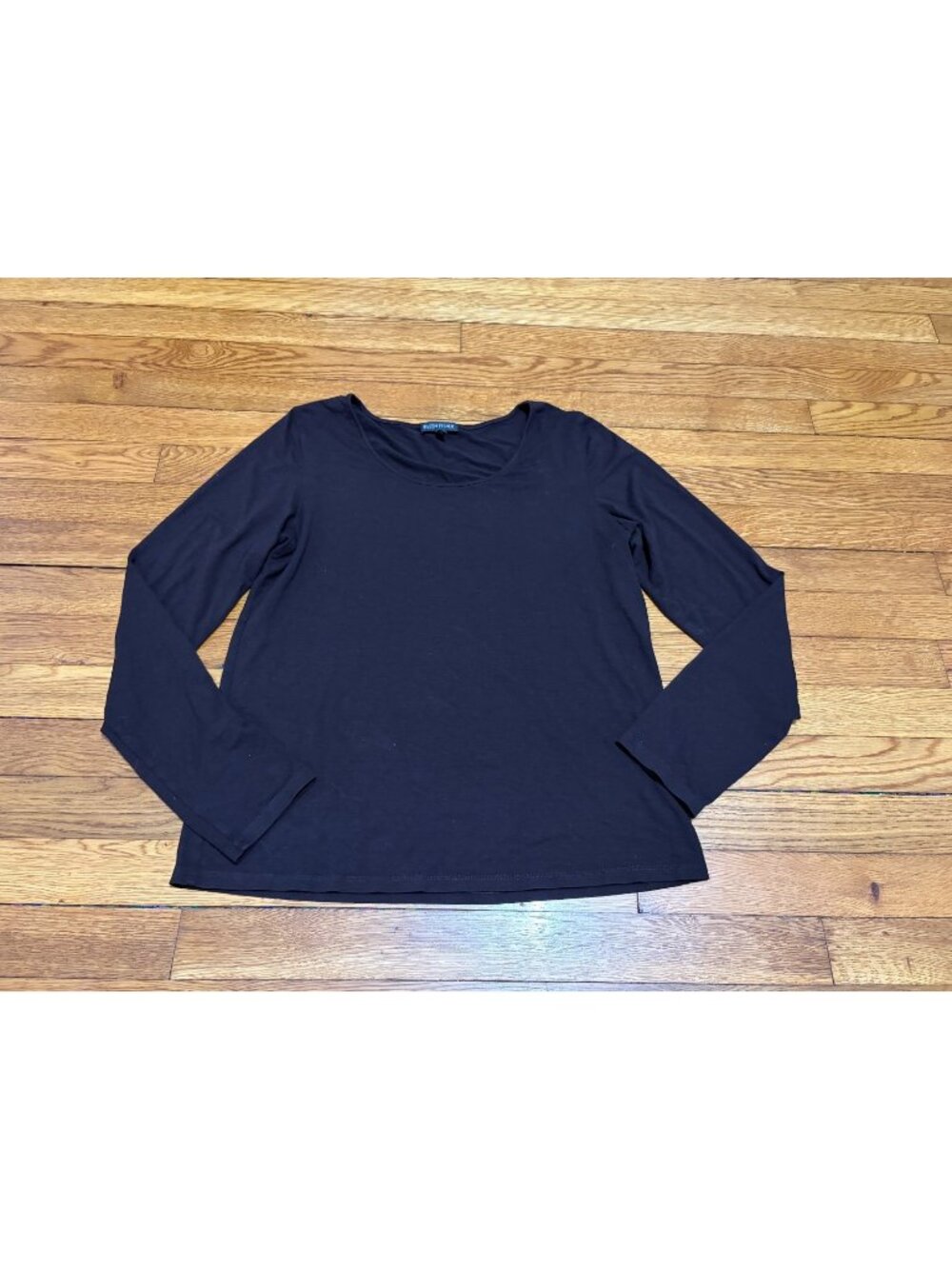 Eileen Fisher Womens Long Sleeve Shirt Size Medium Brown Cotton Rayon Knit Layer